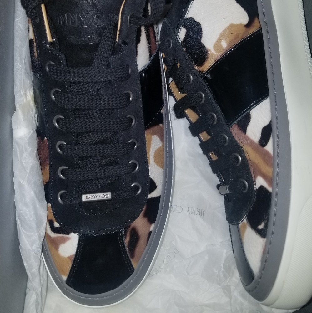 NIB Jimmy Choo Desert Camo Print Pony low Trainer